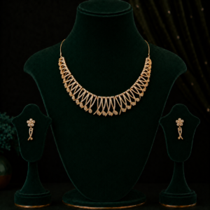 American Diamond C.Z.Necklace Set with Earrings for Women & Girls