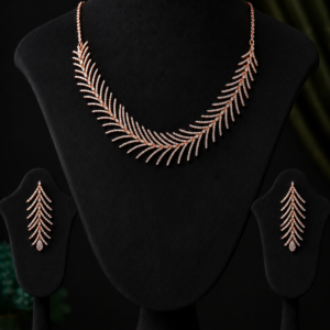 American Diamond C.Z.Necklace Set with Earrings for Women & Girls
