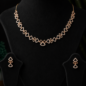 American Diamond C.Z.Necklace Set with Earrings for Women & Girls