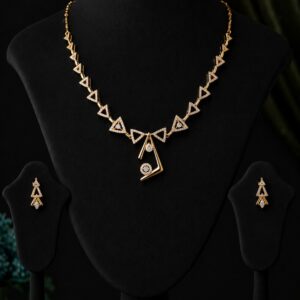 American Diamond C.Z.Necklace Set with Earrings for Women & Girls