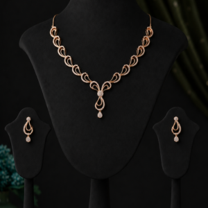 American Diamond C.Z.Necklace Set with Earrings for Women & Girls