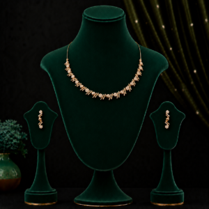 American Diamond C.Z.Necklace Set with Earrings for Women & Girls