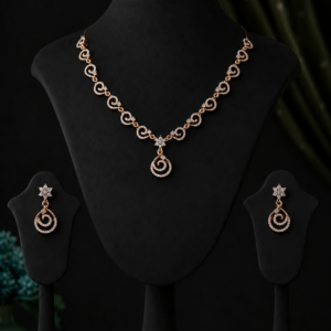 American Diamond C.Z.Necklace Set with Earrings for Women & Girls