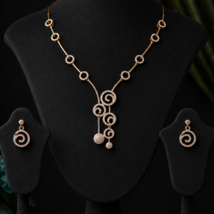 American Diamond C.Z.Necklace Set with Earrings for Women & Girls