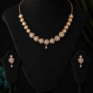 American Diamond C.Z.Necklace Set with Earrings for Women & Girls