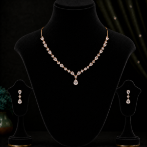 American Diamond C.Z.Necklace Set with Earrings for Women & Girls
