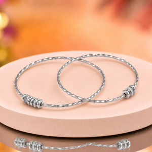 Silver-Plated Openable Kada Bangles For Women & Girls