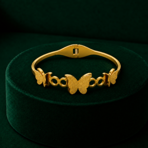 Gold-Plated Butterfly Design Kada Bracelet for Women & Girls