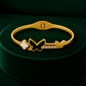 Gold-Plated Butterfly Design Kada Bracelet for Women & Girls