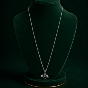 Silver Crystal Pendant Necklace Daily Wear Chain For Women & Girls