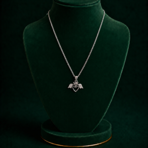 Silver Crystal Pendant Necklace  Daily Wear Chain For Women & Girls