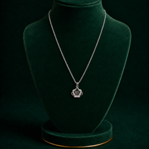 Silver Crystal Pendant Necklace  Daily Wear Chain For Women & Girls