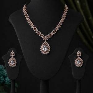 American Diamond C.Z.Necklace Set with Earrings for Women & Girls