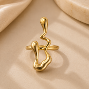 Golden Adjustable Ring for Women and Girls