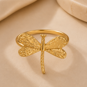 Golden Butterfly Adjustable Ring for Women and Girls