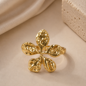 Golden Adjustable Ring for Women and Girls