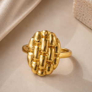 Golden Adjustable Ring for Women and Girls