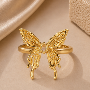 Golden Adjustable Ring for Women and Girls