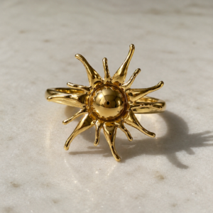 Golden Sun Adjustable Ring for Women and Girls