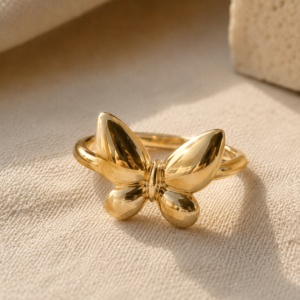 Golden Butterfly Adjustable Ring for Women and Girls