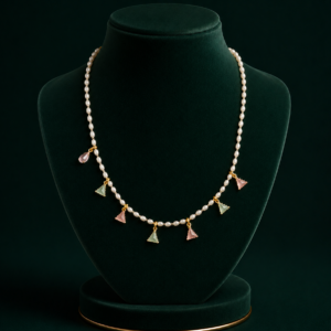 Multicolor Pearl Beaded Charm Necklace For Women & Girls