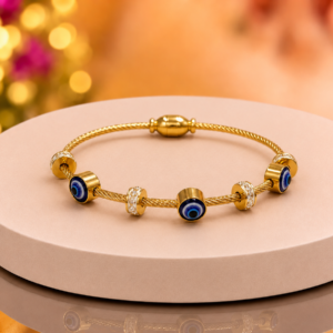 Golden Evil Eye Charm Bracelet for Women & Girls