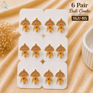 6 Pair Bali Combo Gold Plated Earrings For Women and Girls