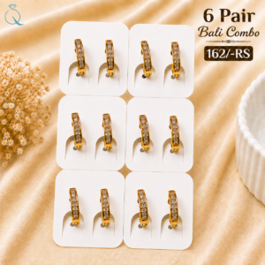 6 Pair Bali Combo Gold Plated Earrings For Women and Girls