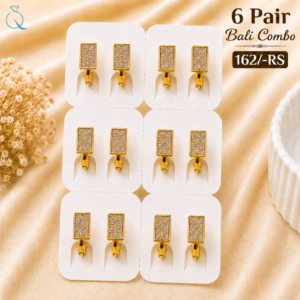 6 Pair Bali Combo Gold Plated Earrings For Women and Girls
