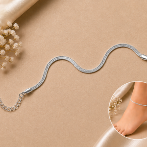 Silver-Plated Chain Anklet for Women & Girls