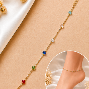 Multicolor Gold-Tone  Anklet for Women & Girls