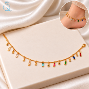 Multicolor Gold-Tone  Anklet for Women & Girls