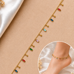 Multicolor Gold-Tone  Anklet for Women & Girls