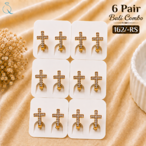 6 Pair Bali Combo Gold Plated Earrings For Women and Girls