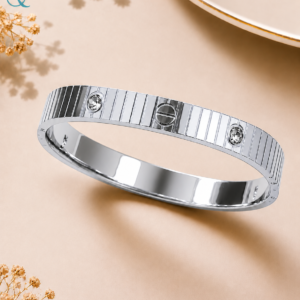 Silver-Tone Designer Open Cuff Bracelet for Women & Girls