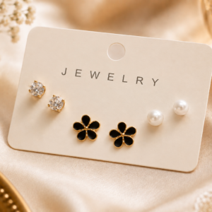 3 Pair Stud Set For Women and Girls