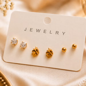 3 Pair Stud Set For Women and Girls