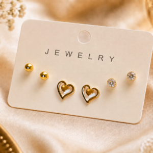 3 Pair Stud Set For Women and Girls