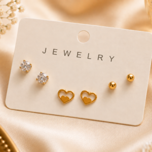 3 Pair Stud Set For Women and Girls