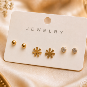 3 Pair Stud Set For Women and Girls