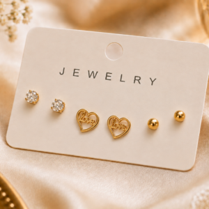 3 Pair Stud Set For Women and Girls