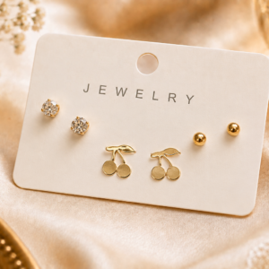 3 Pair Stud Set For Women and Girls