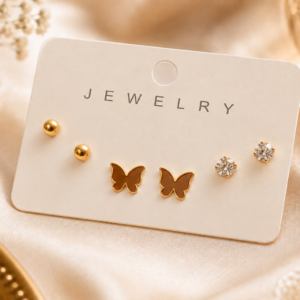 3 Pair Stud Set For Women and Girls