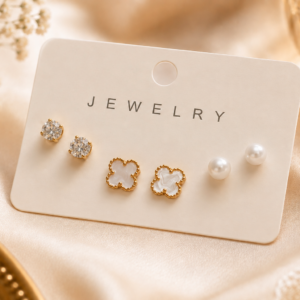 3 Pair Stud Set For Women and Girls