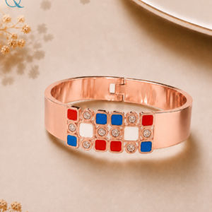 Rose Gold-Tone Designer Open Cuff Bracelet for Women & Girls