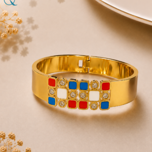 Gold-Tone Designer Open Cuff Bracelet for Women & Girls