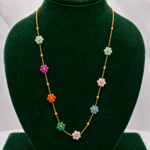 Multicolor Floral Beaded Necklace for Women & Girls