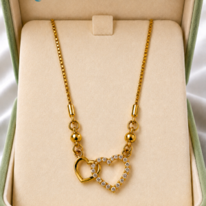 Golden Heart Necklace For Women and Girls