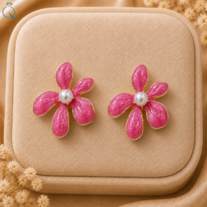 Flower Pearl Earrings For Women and Girls