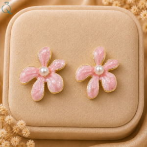 Flower Pearl Earrings For Women and Girls